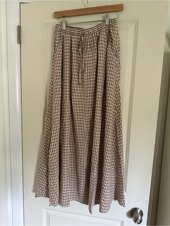 Max Studio Dresses & Skirts - Max Studio Brown and Cream Gingham Maxi Skirt